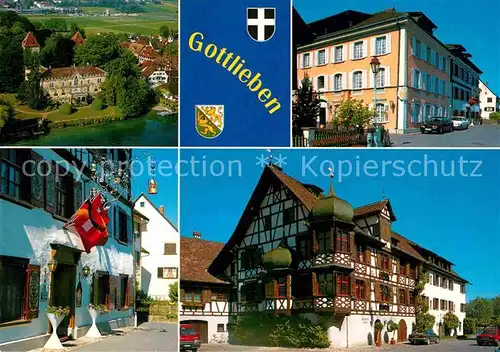 AK / Ansichtskarte Gottlieben Schloss Ortsmotiv Hotel Restaurant Fachwerkhaus Kat. Gottlieben