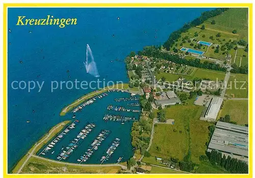 AK / Ansichtskarte Kreuzlingen Bodensee Neuer Bootshafen Fliegeraufnahme