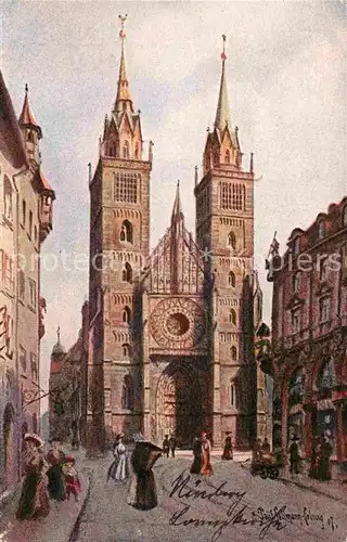 AK / Ansichtskarte Nuernberg Lorenzkirche Kuenstlerkarte Sollmann Kat. Nuernberg