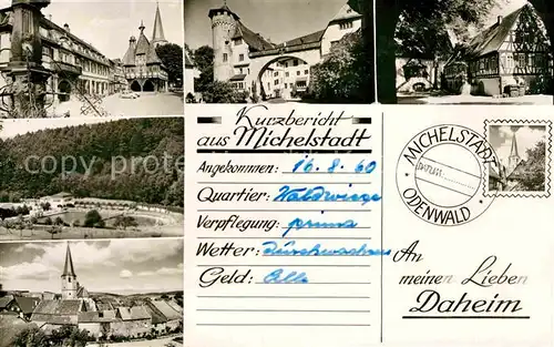 AK / Ansichtskarte Michelstadt Teilansichten Schloss Kirche Freibad Kat. Michelstadt