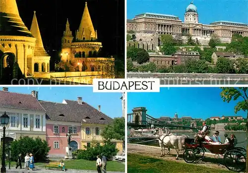 AK / Ansichtskarte Budapest Budai var Burg Denkmal Pferdedroschke Kettenbruecke Kat. Budapest