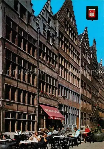 AK / Ansichtskarte Antwerpen Anvers Gildekamersstraat Oude gevels Alte Fassaden Strassencafe Kat. 