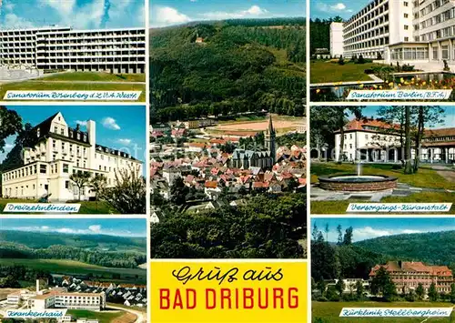 AK / Ansichtskarte Bad Driburg Sanatorium Kuranstalt Krankenhaus Kurklinik Kirche Kat. Bad Driburg