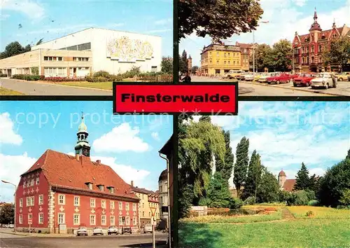 AK / Ansichtskarte Finsterwalde Sporthalle Markt Kreiskulturhaus Schlosspark Kat. Finsterwalde