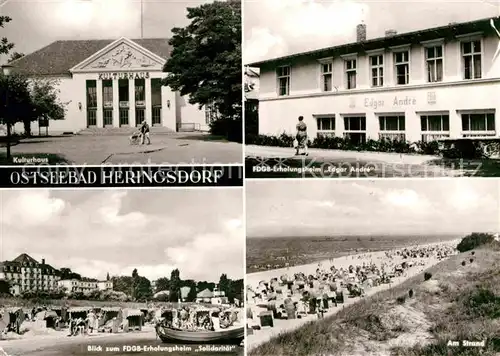 AK / Ansichtskarte Heringsdorf Ostseebad Usedom Kulturhaus FDGB Erholungsheime Strand Kat. Heringsdorf