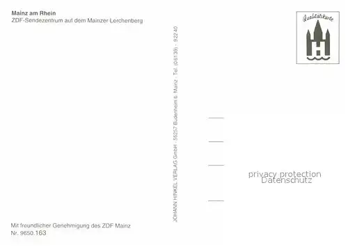 AK / Ansichtskarte Mainz Rhein ZDF Sendezentrum Mainzer Lerchenberg Fliegeraufnahme Mainzelmaennchen