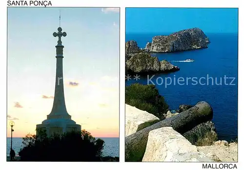 AK / Ansichtskarte Santa Ponca Mallorca Islas Baleares Kreuz Panorama Kueste Insel Kanone