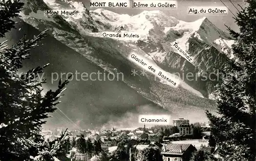 AK / Ansichtskarte Chamonix et le Mont Blanc Glacier Gletscher Kat. Chamonix Mont Blanc