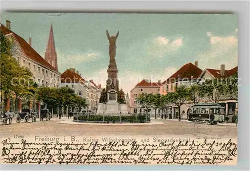 AK / Ansichtskarte Freiburg Breisgau Kaiser Wilhelm Platz Siegesdenkmal Kat. Freiburg im Breisgau