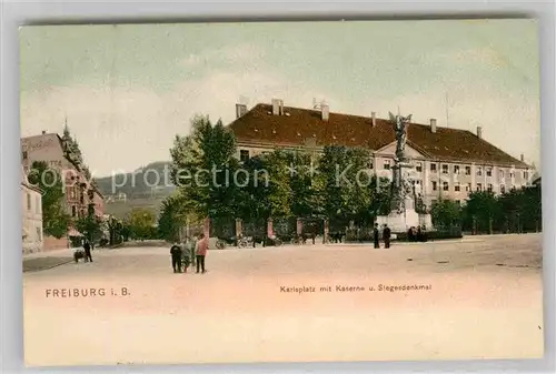 AK / Ansichtskarte Freiburg Breisgau Karlsplatz Kaserne Siegesdenkmal Kat. Freiburg im Breisgau
