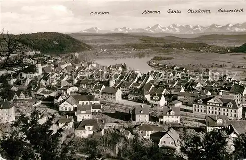 AK / Ansichtskarte Waldshut Tiengen Partie am Hochrhein mit Schweizer Alpen