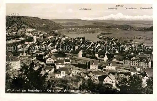 AK / Ansichtskarte Waldshut Tiengen Panorama mit Alpenkette