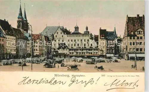 AK / Ansichtskarte Nuernberg Marktplatz Kat. Nuernberg