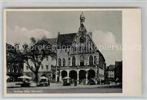 AK / Ansichtskarte Amberg Oberpfalz Marktplatz Rathaus Kat. Amberg