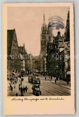 AK / Ansichtskarte Nuernberg Koenigstrasse Lorenzkirche Kat. Nuernberg