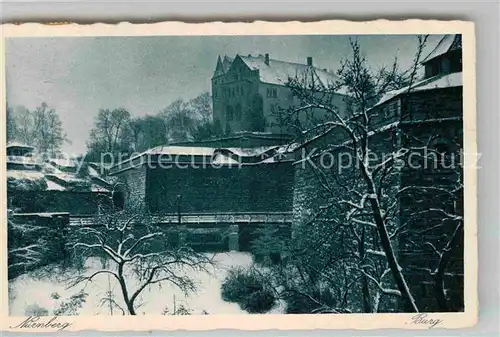 AK / Ansichtskarte Nuernberg Burg Winter Glueckwunsch Jahreswechsel Kat. Nuernberg