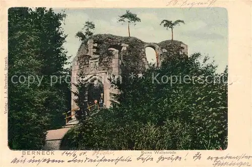 AK / Ansichtskarte Berneck Fichtelgebirge Ruine Wallenrode Kat. Bad Berneck
