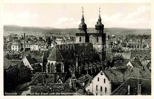 AK / Ansichtskarte Bayreuth Stadtkirche Panorama Kat. Bayreuth