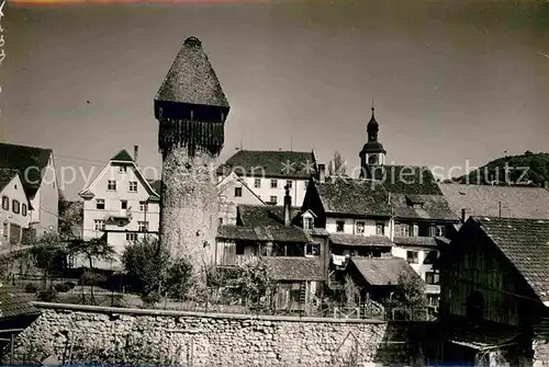 AK / Ansichtskarte Tiengen Waldshut Teilansicht mit Storchenturm Kat. Waldshut Tiengen