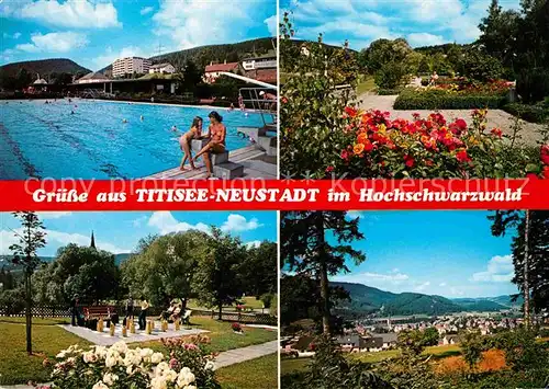 AK / Ansichtskarte Titisee Neustadt Schwimmbad Park Gartenschach Panorama Kat. Titisee Neustadt