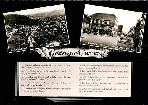 AK / Ansichtskarte Grenzach Wyhlen Fliegeraufnahme Gasthaus Zum Ziel Uhland Brunnen Kat. Grenzach Wyhlen