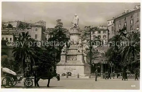 AK / Ansichtskarte Genua Genova Liguria Columbus Denkmal Pferdedroschke Kat. Genova