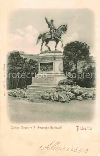 AK / Ansichtskarte Palermo Sicilia Statua Equestre A Giuseppe Garibaldi Kat. Palermo