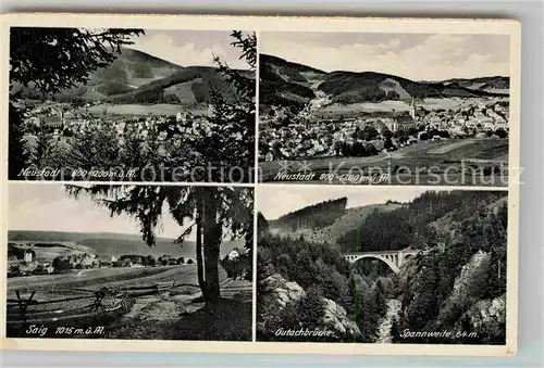 AK / Ansichtskarte Neustadt Schwarzwald Panorama Saig Gutachbruecke