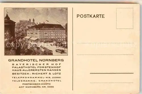 AK / Ansichtskarte Nuernberg Grandhotel Kat. Nuernberg