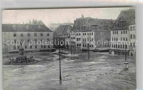AK / Ansichtskarte Nuernberg Hochwasser Katastrophe1909 Hauptmarkt Kat. Nuernberg