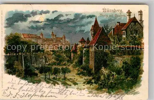 AK / Ansichtskarte Nuernberg Burg mit Graben Kat. Nuernberg