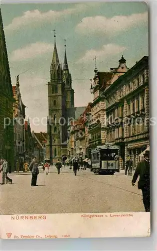 AK / Ansichtskarte Nuernberg Koenigstrasse Sankt Lorenzkirche Kat. Nuernberg