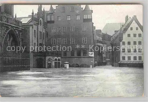 AK / Ansichtskarte Nuernberg Hochwasser Katastrophe 1909 Hauptmarkt Frauenkirche Kat. Nuernberg