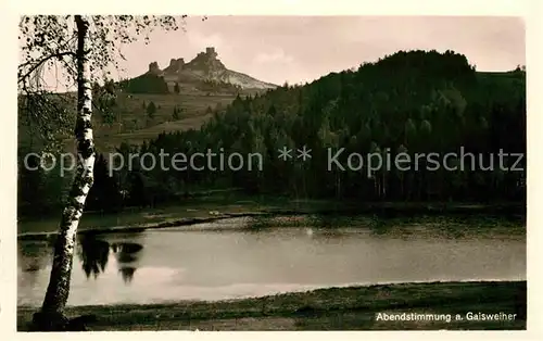 AK / Ansichtskarte Oberpfalz Gaisweiher Ruine Flossenburg Abendstimmung