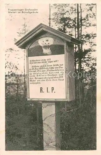 AK / Ansichtskarte Grafenwoehr Truppenlager Marterl im Schiessgelaende Kat. Grafenwoehr