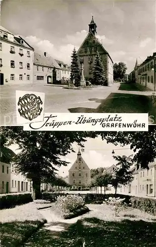 AK / Ansichtskarte Grafenwoehr Truppenuebungsplatz Kirche Parkanlage