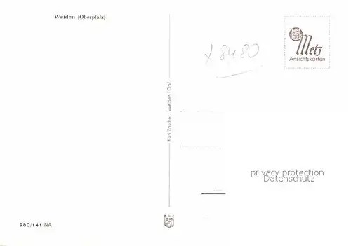AK / Ansichtskarte Weiden Oberpfalz Kirche Panorama Kat. Weiden i.d.OPf.