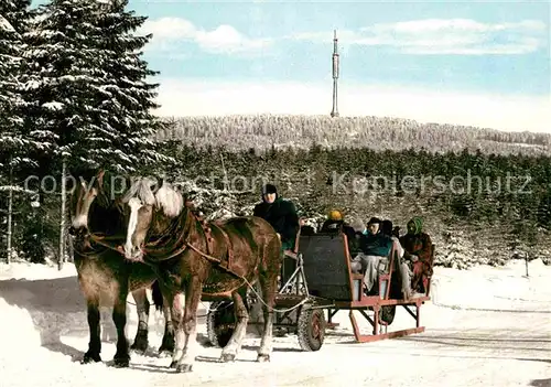 AK / Ansichtskarte Warmensteinach Pferdeschlitten Ochsenkopf Kat. Warmensteinach Fichtelgebirge