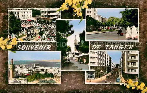 AK / Ansichtskarte Tanger Tangier Tangiers Souvenir de la ville Place Rue Panorama Kat. Marokko