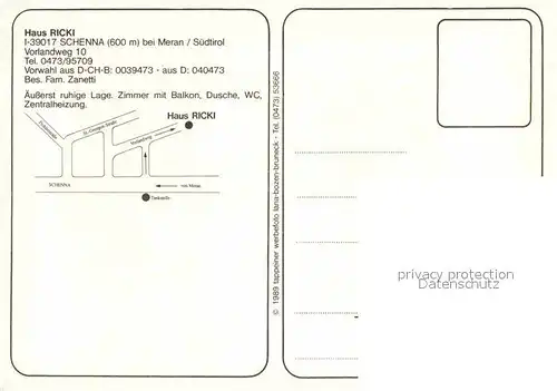 AK / Ansichtskarte Schenna Meran Haus Ricki  Kat. Italien
