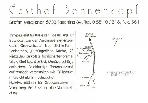 AK / Ansichtskarte Faschina Gasthof Sonnenkopf  Kat. Fontanella