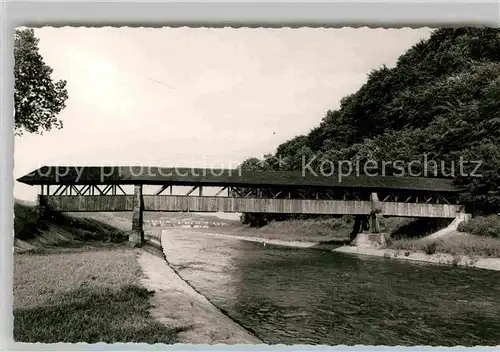 AK / Ansichtskarte Tiengen Waldshut Holzbruecke ueber die Wutach Kat. Waldshut Tiengen