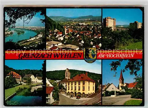 AK / Ansichtskarte Grenzach Wyhlen Hochrhein Panorama Hochhaeuser Kirchen Kat. Grenzach Wyhlen