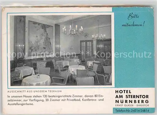 AK / Ansichtskarte Nuernberg Hotel am Sterntor Kat. Nuernberg