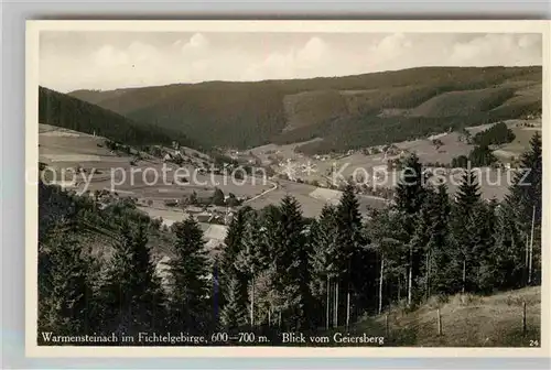 AK / Ansichtskarte Warmensteinach Panorama Blick vom Geiersberg Kat. Warmensteinach Fichtelgebirge