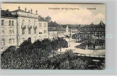 AK / Ansichtskarte Bayreuth Schlossplatz koenigliche Regierung Kat. Bayreuth