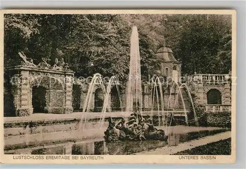 AK / Ansichtskarte Bayreuth Lustschloss Eremitage Unteres Bassin Kat. Bayreuth