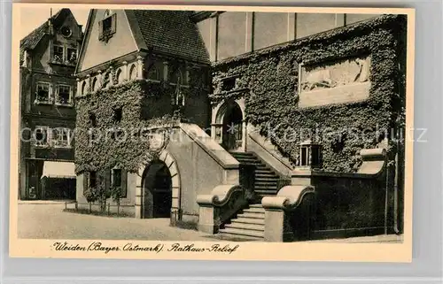AK / Ansichtskarte Weiden Oberpfalz Rathaus Relief Kat. Weiden i.d.OPf.