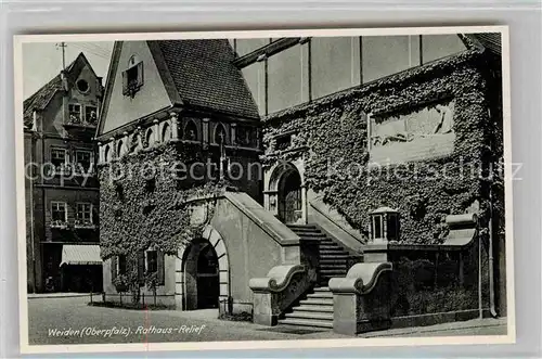 AK / Ansichtskarte Weiden Oberpfalz Rathaus Relief Kat. Weiden i.d.OPf.