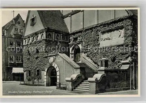 AK / Ansichtskarte Weiden Oberpfalz Rathaus Relief Kat. Weiden i.d.OPf.